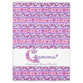 Gemma Name bedeutet Herzbuchstabe G Zwischenablage Klemmbrett (Rückseite)