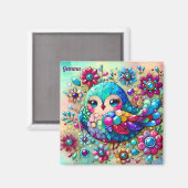 GEMMA ~ Niedlich Bright Metallic Bird ~ Magnet (Vorderseite/Rückseite)