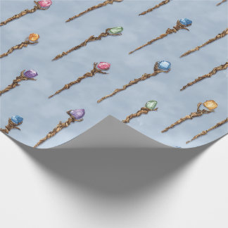 Gemmed Wizard Staves Wrapping Paper Geschenkpapier