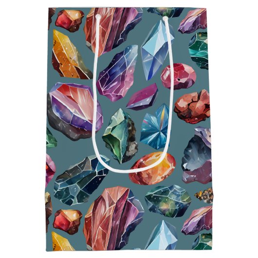 Gems & Crystal Jewel Tone Mittlere Geschenktüte (Rückseite)