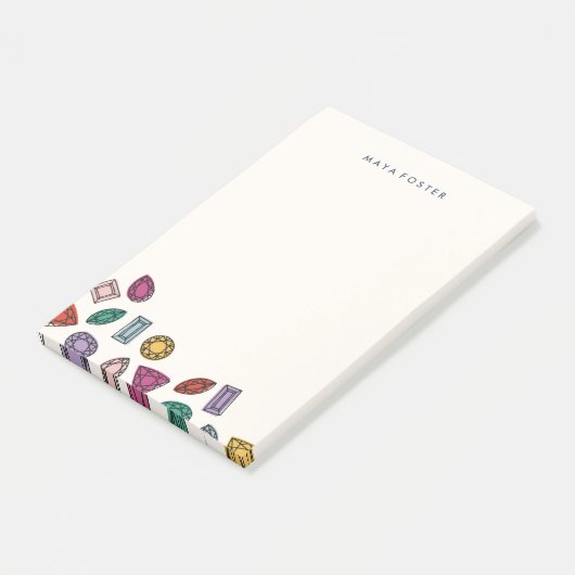 Gems (groß) - Saphir Post-it Klebezettel (angewinkelt)