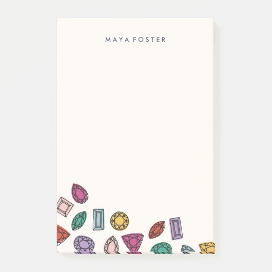 Gems (groß) - Saphir Post-it Klebezettel (Vorderseite)