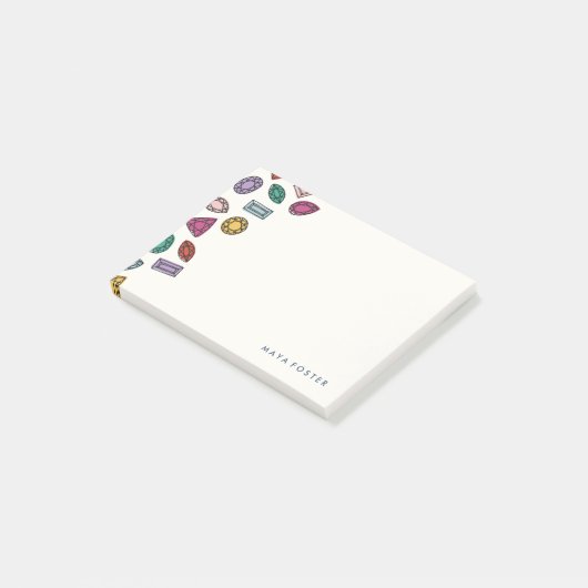 Gems (klein) - Saphir Post-it Klebezettel (angewinkelt)