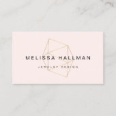 Gemsteinrosa, modern geometrisch visitenkarte (Vorderseite)