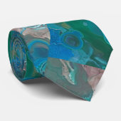 Gemstone Abstraktes Muster Dunkelblaues Grün Krawatte (Gerollt)