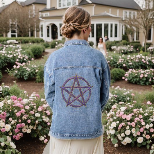 Gemstone Alchemy: Amethyst Pentagram Jeansjacke (Hochzeit Rückseite)