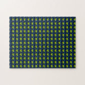 Gemstone Art, Blau und Gelb Puzzle (Horizontal)
