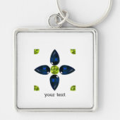 Gemstone Art, Blau und Gelb Schlüsselanhänger (Vorne)