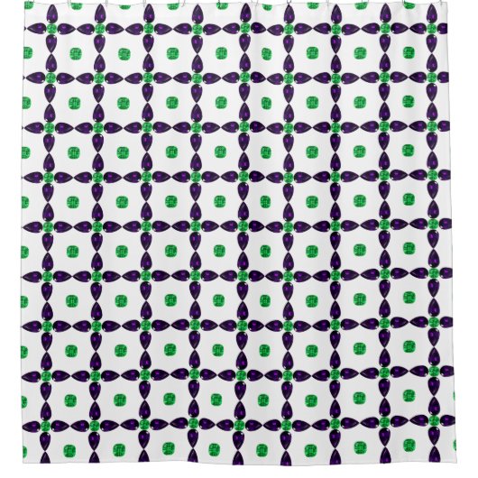 Gemstone Art, grün und Lila Duschvorhang (Vorderseite)