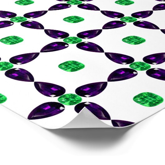 Gemstone Art, grün und Lila Poster (Ecke)