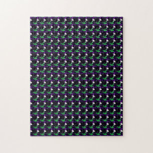 Gemstone Art, grün und Lila Puzzle
