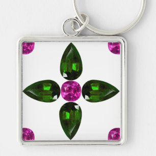 Gemstone Art, Lila grüner Schlüsselanhänger