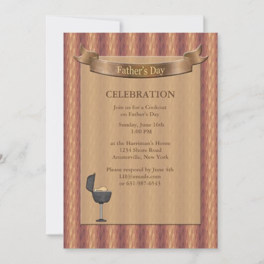 Gemstone Backing Vatertag Einladung (Vorderseite)