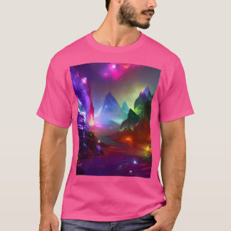 Gemstone Berge Fantasy Multicolor Crystal Acti T-Shirt