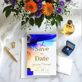 Gemstone Blue & Orange Save The Date