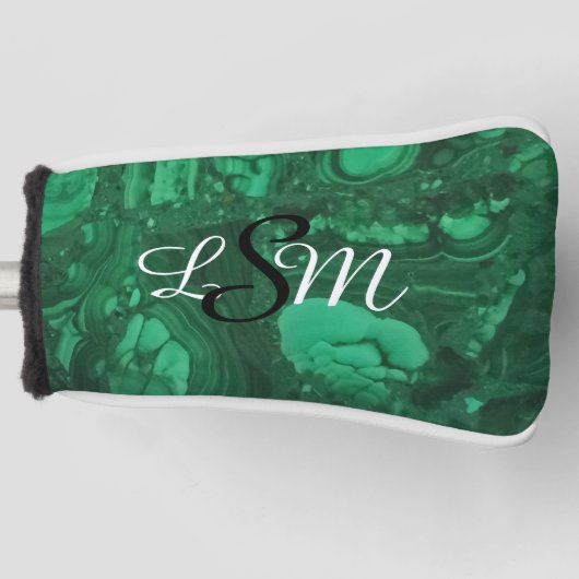 Gemstone Bright Green Marbour Abstrakt Monogram Golf Headcover (Vorderseite)