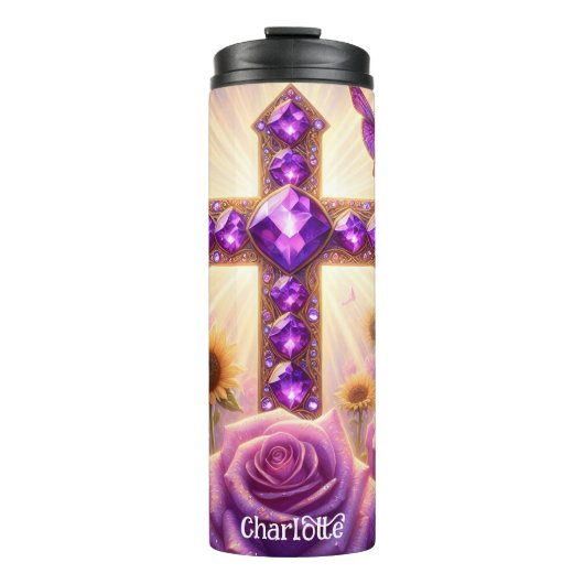 Gemstone Cross: Radiant, Blumenmallestes Thermosbecher (Vorderseite)