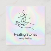 Gemstone Crystal Chakra Healer Quadratische Visitenkarte (Vorderseite)