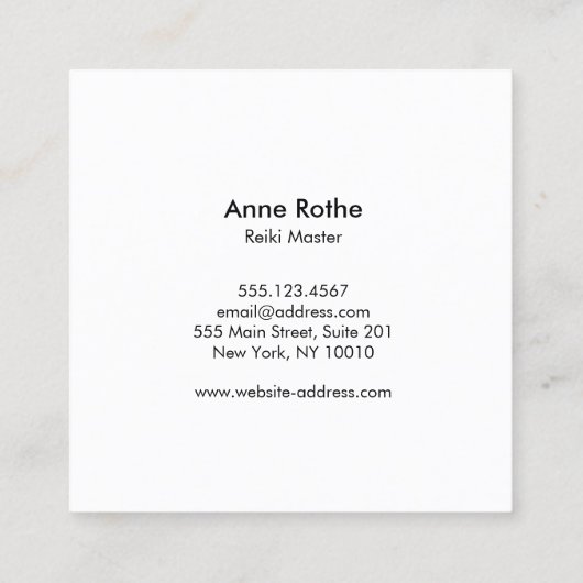 Gemstone Crystal Chakra Healer Quadratische Visitenkarte (Rückseite)