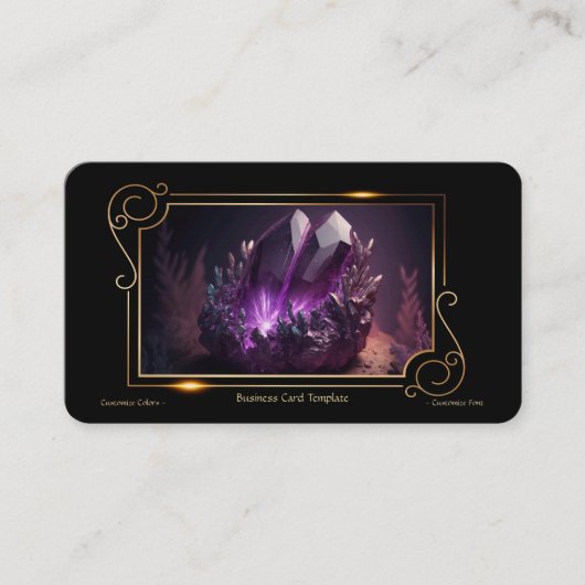 Gemstone Crystal Healing Amethyst Visitenkarte (Vorderseite)