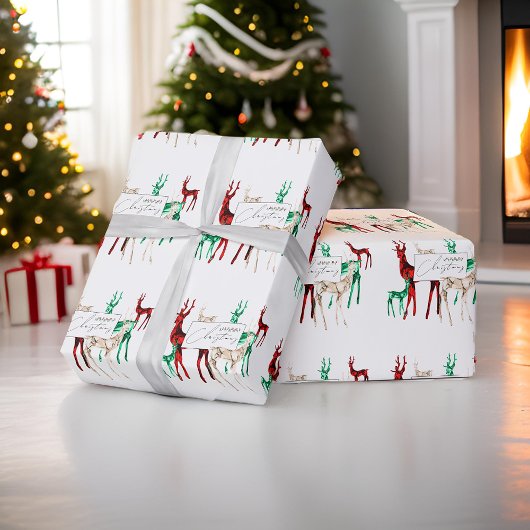 Gemstone Crystal Reindeer Frohe Weihnachtsfeiertag Geschenkpapier