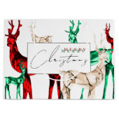 Gemstone Crystal Reindeer Frohe Weihnachtsfeiertag Große Geschenktüte (Vorderseite)