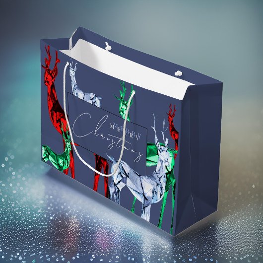 Gemstone Crystal Reindeer Frohe Weihnachtsfeiertag Große Geschenktüte