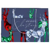 Gemstone Crystal Reindeer Frohe Weihnachtsfeiertag Große Geschenktüte (Rückseite)
