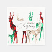 Gemstone Crystal Reindeer Frohe Weihnachtsfeiertag Serviette (Vorderseite)