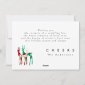 Gemstone Crystal Rentier Weihnachtskarte Feiertagskarte (Rückseite)