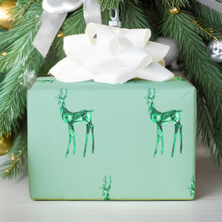 Gemstone Crystal Rentier Weihnachtsmuster Geschenkpapier