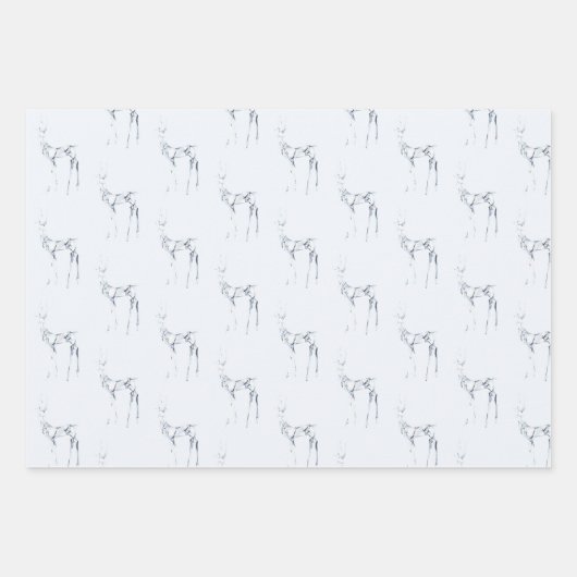 Gemstone Crystal Rentier Weihnachtsmuster Geschenkpapier Set (Vorderseite 2)