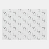 Gemstone Crystal Rentier Weihnachtsmuster Geschenkpapier Set (Vorderseite)