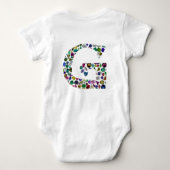 Gemstone Diamond Initial G Monogram Art Baby Strampler (Rückseite)