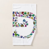 Gemstone Diamond Initial G Monogram Art Badhandtuch Set (Handtuch)