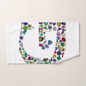 Gemstone Diamond Initial G Monogram Art Badhandtuch Set (Handtuch)