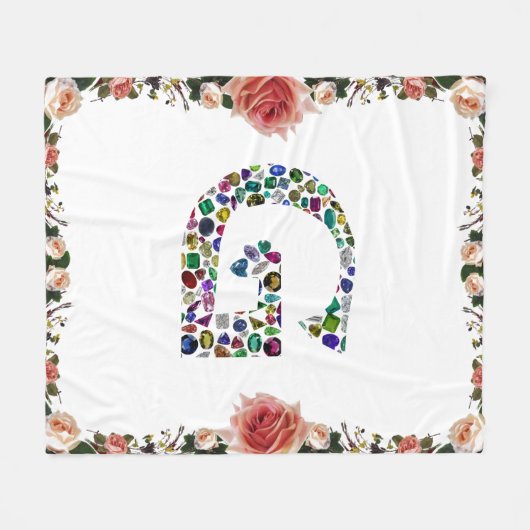 Gemstone Diamond Initial G Monogram Art Fleecedecke (Vorderseite (Horizontal))