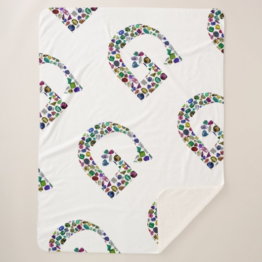Gemstone Diamond Initial G Monogram Art Sherpadecke (Vorderseite)