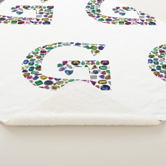 Gemstone Diamond Initial G Monogram Art Sherpadecke (3/4)