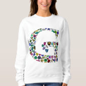 Gemstone Diamond Initial G Monogram Art Sweatshirt (Vorderseite)