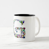 Gemstone Diamond Initial G Monogram Art Zweifarbige Tasse (VorderseiteRechts)