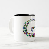 Gemstone Diamond Initial G Monogram Art Zweifarbige Tasse (Vorderseite Links)