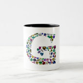 Gemstone Diamond Initial G Monogram Art Zweifarbige Tasse (Mittel)