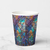 Gemstone Elements Opal farbiges Mix-Muster Pappbecher (Rechts)