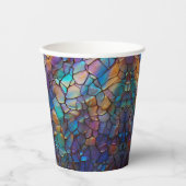 Gemstone Elements Opal farbiges Mix-Muster Pappbecher (Vorderseite)