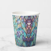 Gemstone Elements Opal farbiges Mix-Muster Pappbecher (Rückseite)