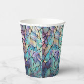 Gemstone Elements Opal farbiges Mix-Muster Pappbecher (Rechts)