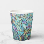 Gemstone Elements Opal farbiges Mix-Muster Pappbecher (Vorderseite)