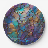 Gemstone Elements Opal farbiges Mix-Muster Pappteller (Vorderseite)