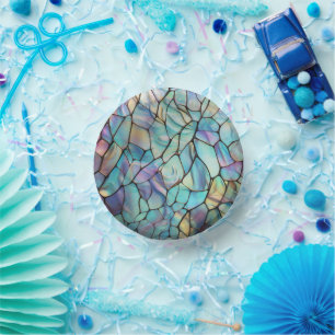 Gemstone Elements Opal farbiges Mix-Muster Pappteller